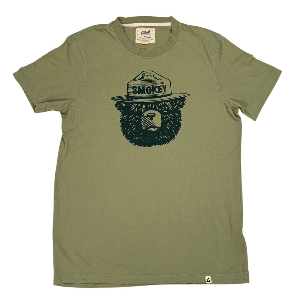 The Landmark Project Smokey Bear Organic Cotton Graphic T-Shirt Olive Green M